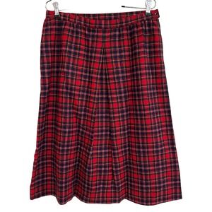 NWT‎ VTG Pendleton Red Blue Plaid Tartan Pleated Skirt Preppy Academia 31"W USA